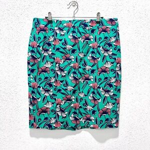 J. Crew Basketweave  Floral Pencil Skirt 10